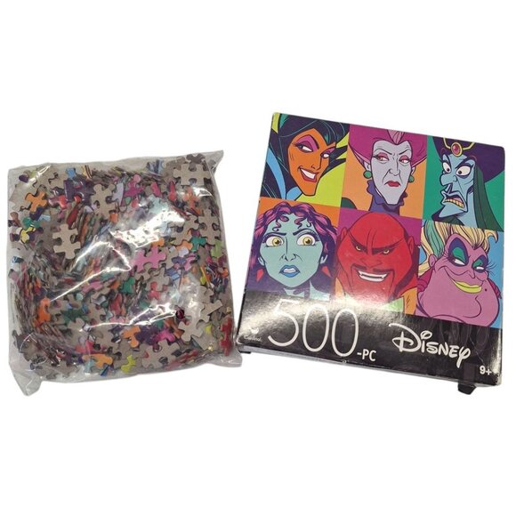 Disney Puzzles 500 Pieces Small Minnie Mouse Villians Colorful Cartoon Sealed - Picture 2 of 5